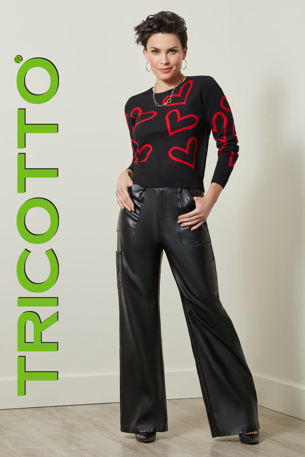 Tricotto Vegan Leather Pant-Tricotto Clothing Montreal-Vegan Leather Pants-Black Pants