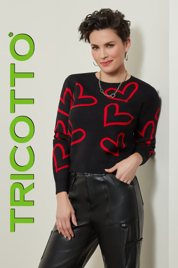 Tricotto Sweater-Buy Tricotto Sweaters Online-Tricotto Clothing Montreal-Red-Black Sweater-Online Sweater Shop