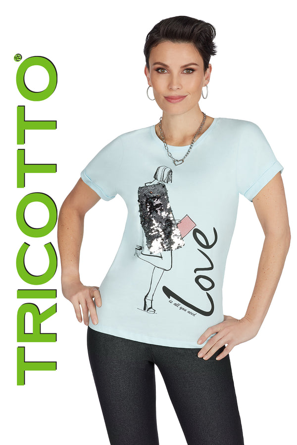 Tricotto T-shirts-Buy Tricotto T-shirts Online-Tricotto Love T-shirt-Women's T-shirts Online Canada-Tricotto Clothing Montreal