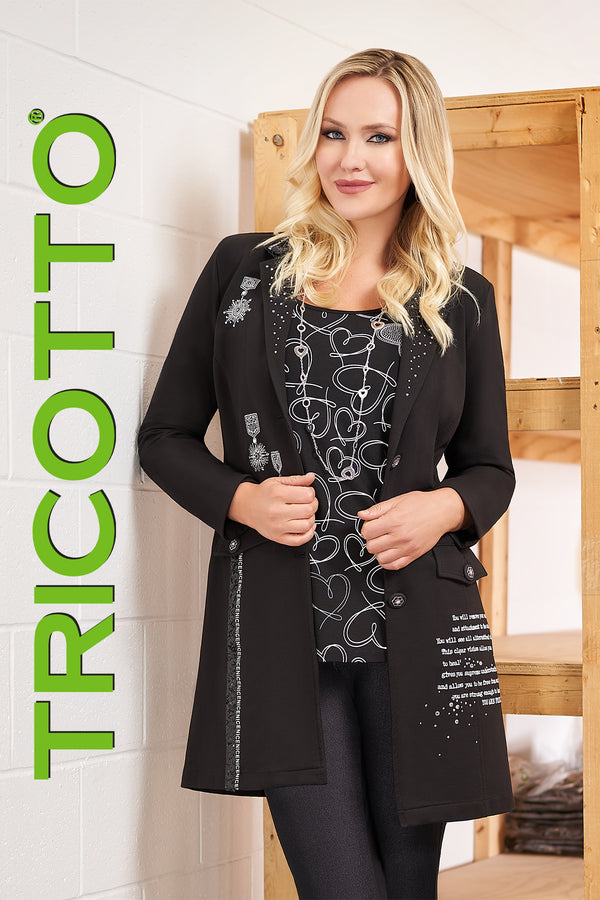 Tricotto Black Jacket-Buy Tricotto Jackets Online-Tricotto Clothing Online Quebec-Tricotto Online Shop