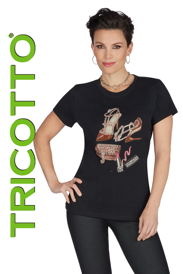 Tricotto T-shirts-Buy Tricotto T-shirts Online-Tricotto Clothing Montreal-Women's T-shirts Online Canada-Tricotto High Heels T-shirt